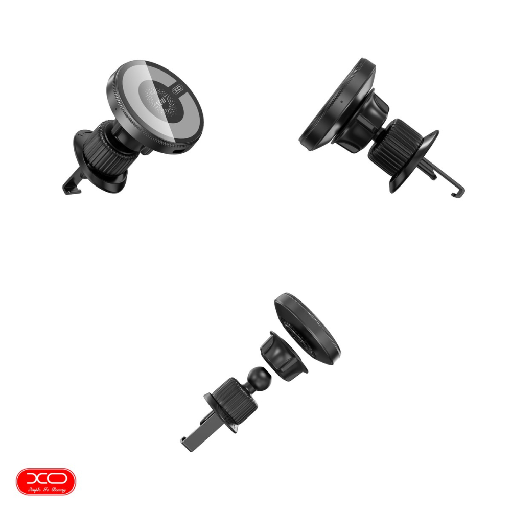 Suport auto XO CX025, prindere in grila de ventilatie, incarcare wireless 15 W, MagSafe, negru [4]