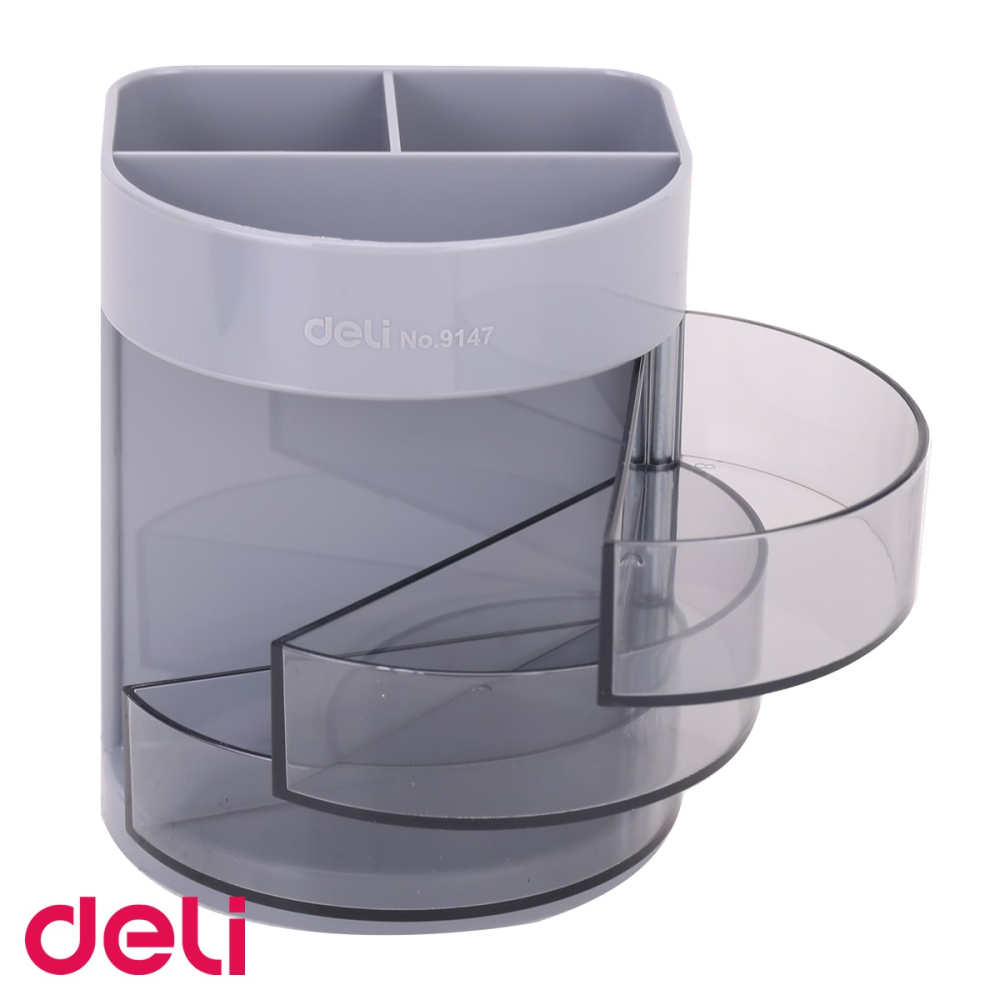 Suport birou rotativ Deli, 6 compartimente si 3 sertare rotitoare, organizator documente si accesorii [4]