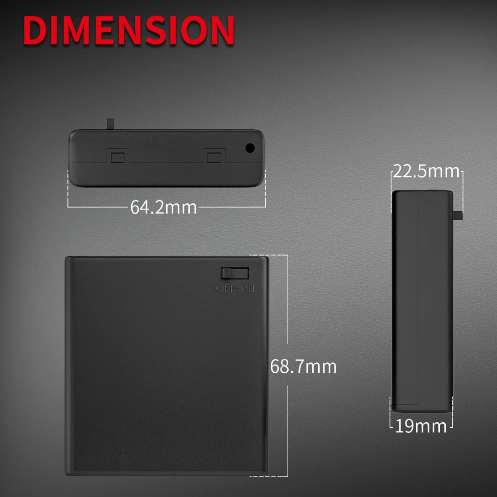 Suport Carcasa 4 x Baterii AA R6 cu Comutator si Capac cu Surub - Alimentare 6V cu Intrerupator ON/OFF pentru Proiecte DIY [4]