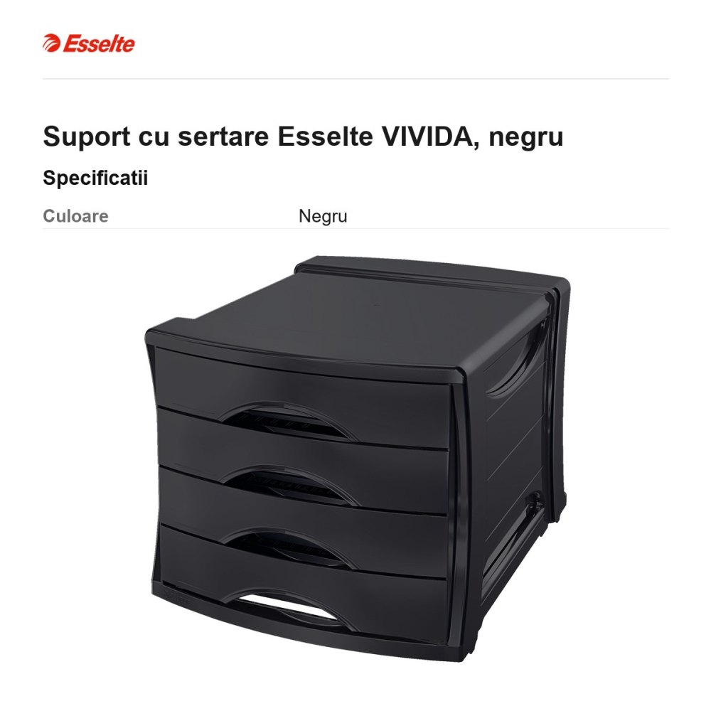 Suport cu sertare Esselte VIVIDA, negru [3]