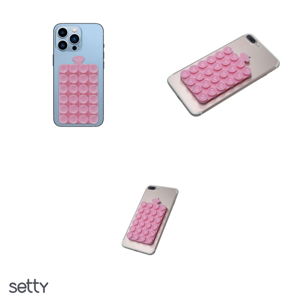 Suport cu ventuza pentru telefon, Setty SP-MUN-03, din silicon flexibil, mov [4]