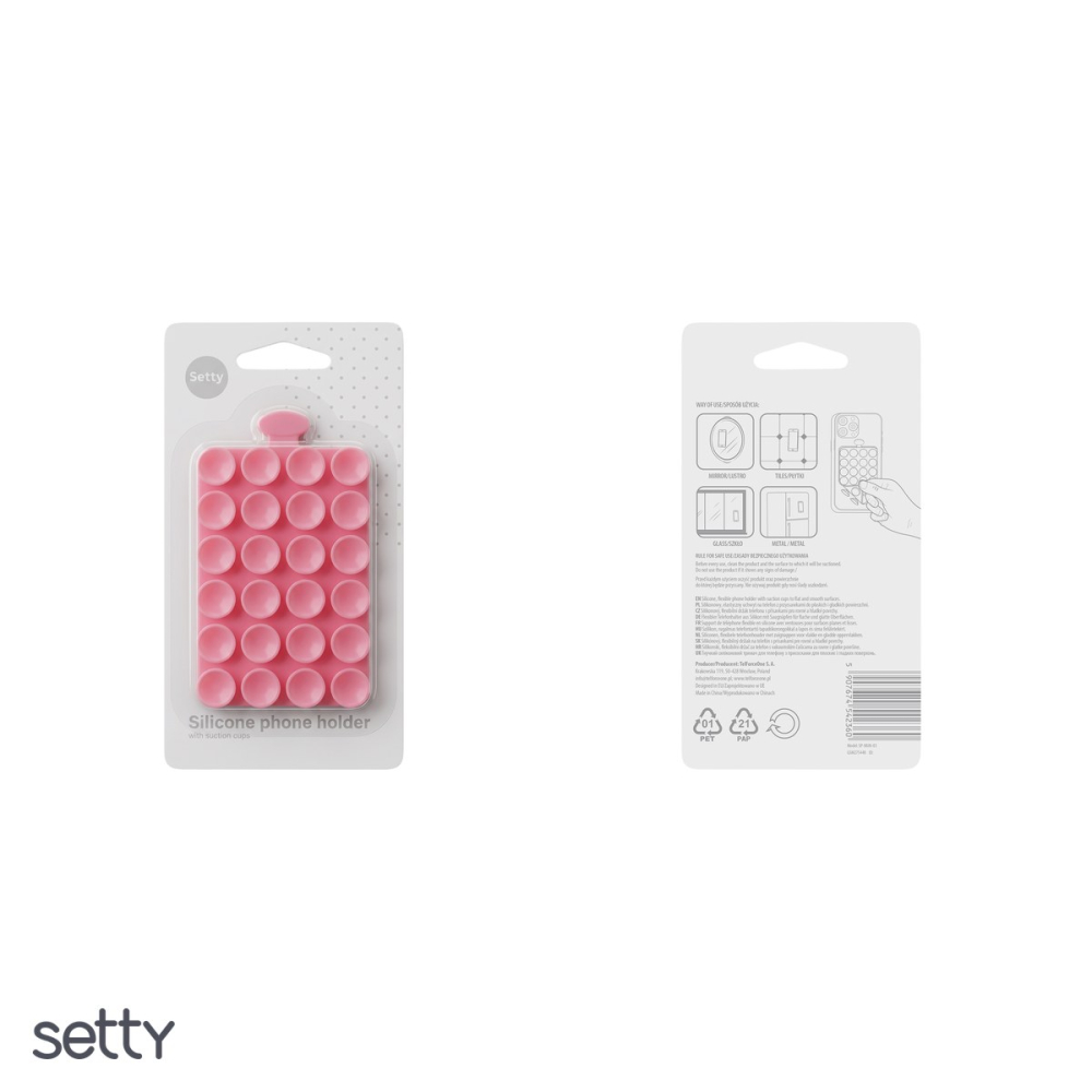 Suport cu ventuza pentru telefon, Setty SP-MUN-03, din silicon flexibil, mov [5]