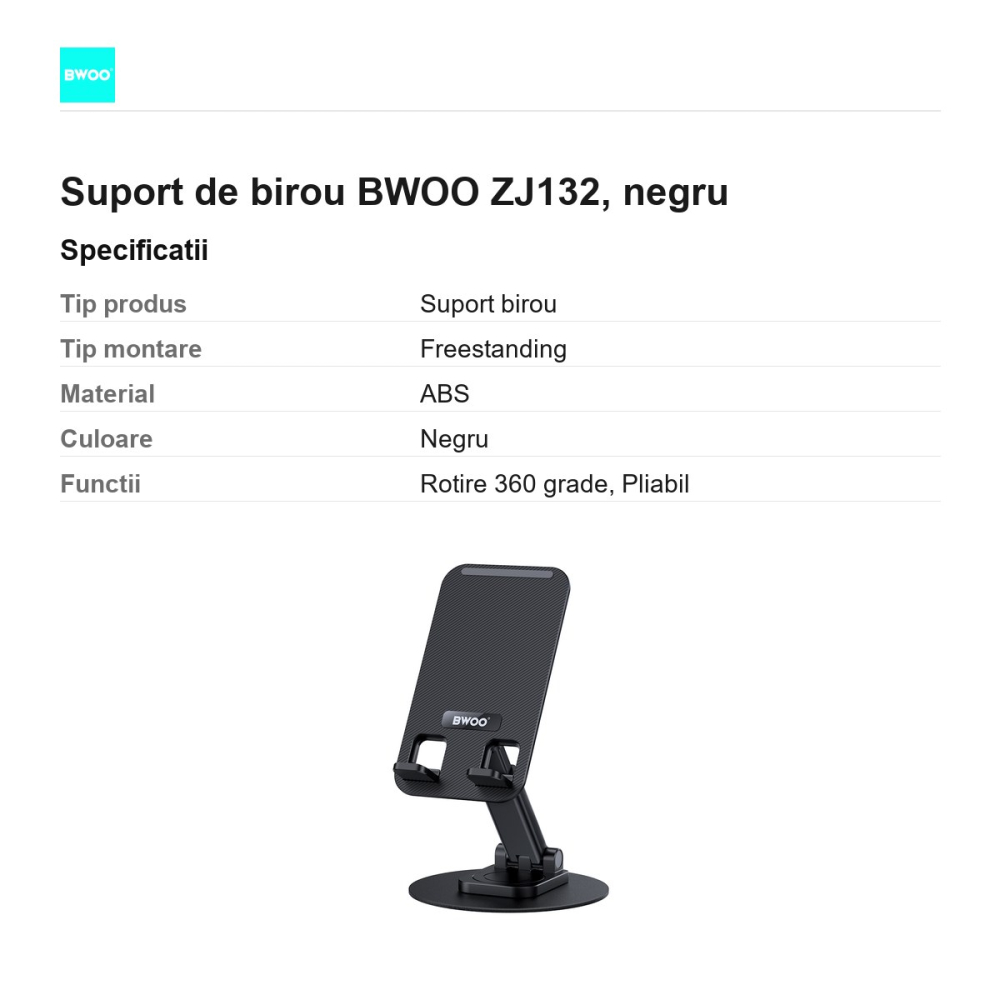 Suport de birou BWOO ZJ132, negru [3]