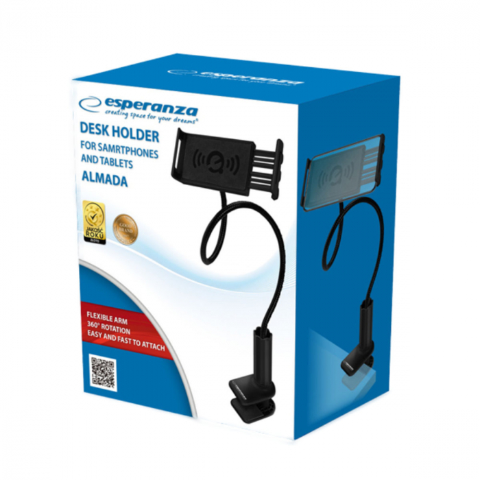 Suport de birou Esperanza Almada pentru smartphone si tableta, lungime brat mobil 70 cm [5]