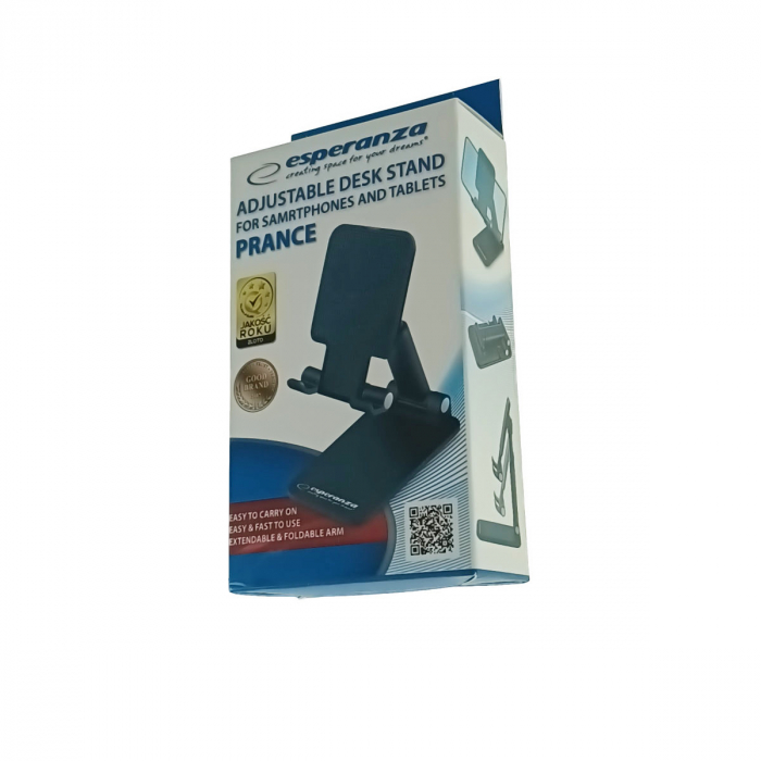 Suport de birou reglabil 150°, Esperanza Prance, pentru smartphone-uri si tablete, negru [5]