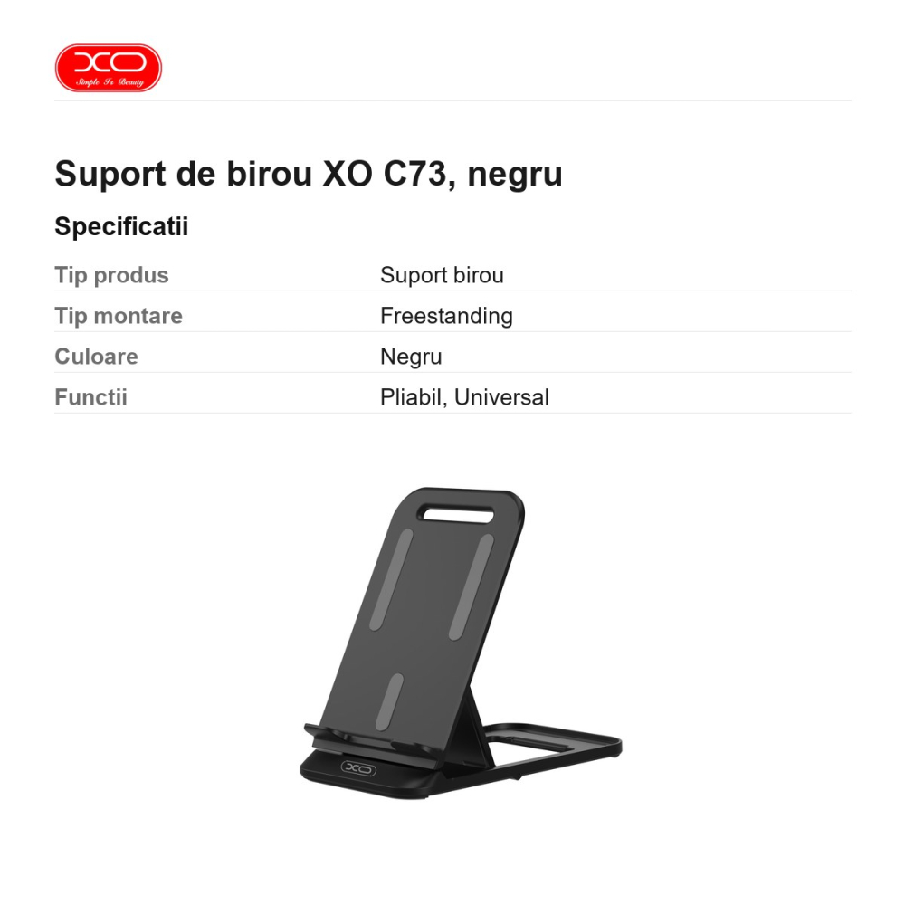 Suport de birou XO C73, negru [3]