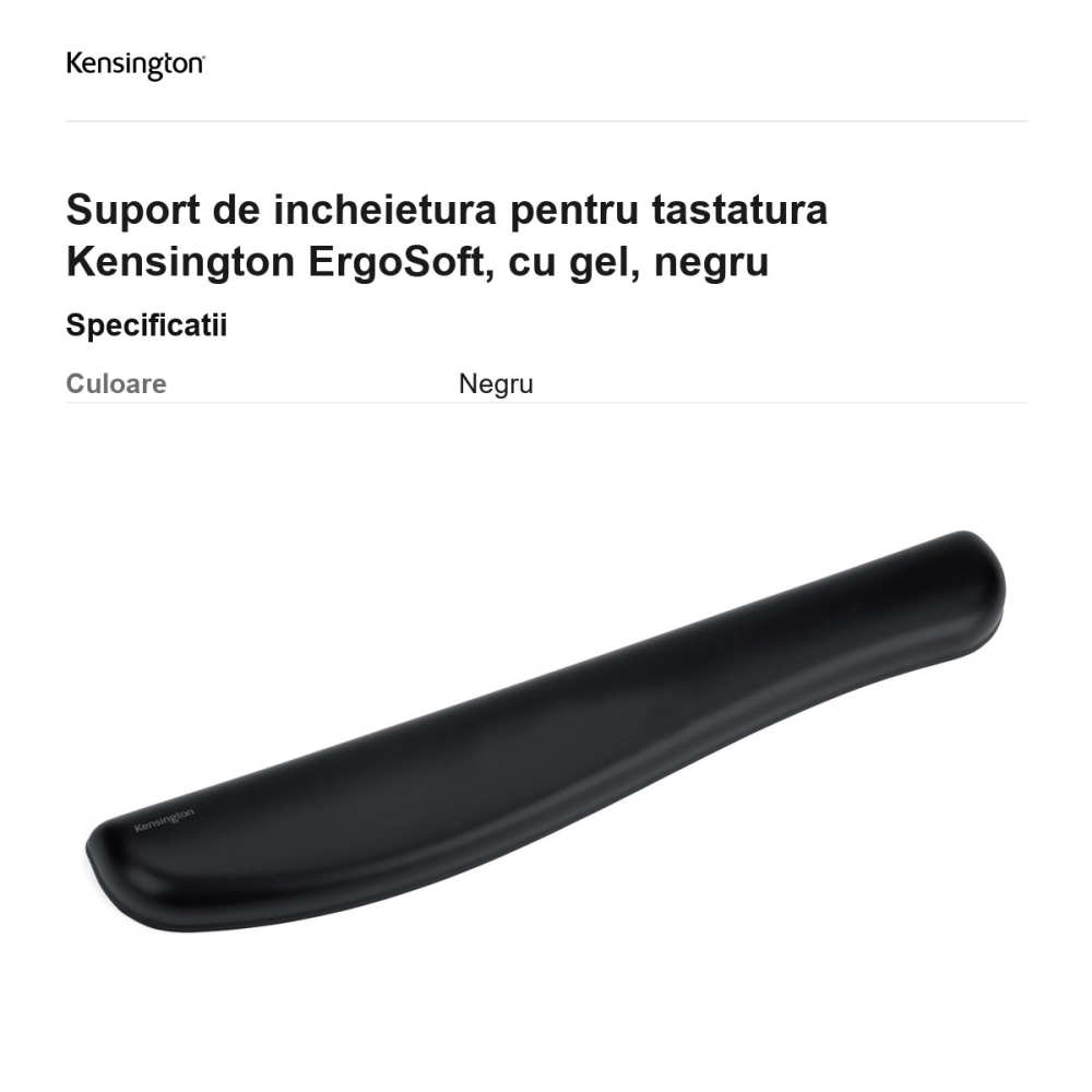 Suport de incheietura pentru tastatura Kensington ErgoSoft, cu gel, negru [3]