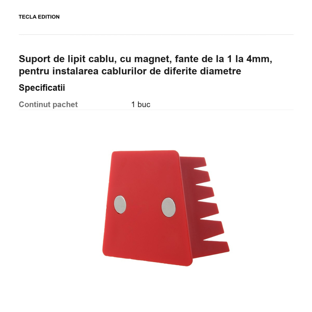 Suport de lipit cablu, cu magnet, fante de la 1 la 4mm, pentru instalarea cablurilor de diferite diametre [3]