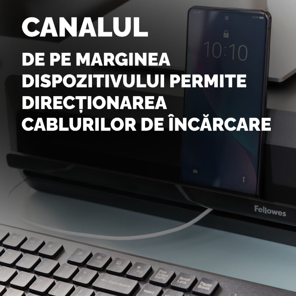 Suport de monitor ergonomic, Fellowes Breyta, 3 inaltimi reglabile, portabil, pentru monitoare pana la 15 kg, negru [6]