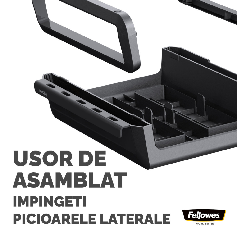 Suport de monitor ergonomic, Fellowes Breyta, 3 inaltimi reglabile, portabil, pentru monitoare pana la 15 kg, negru [7]