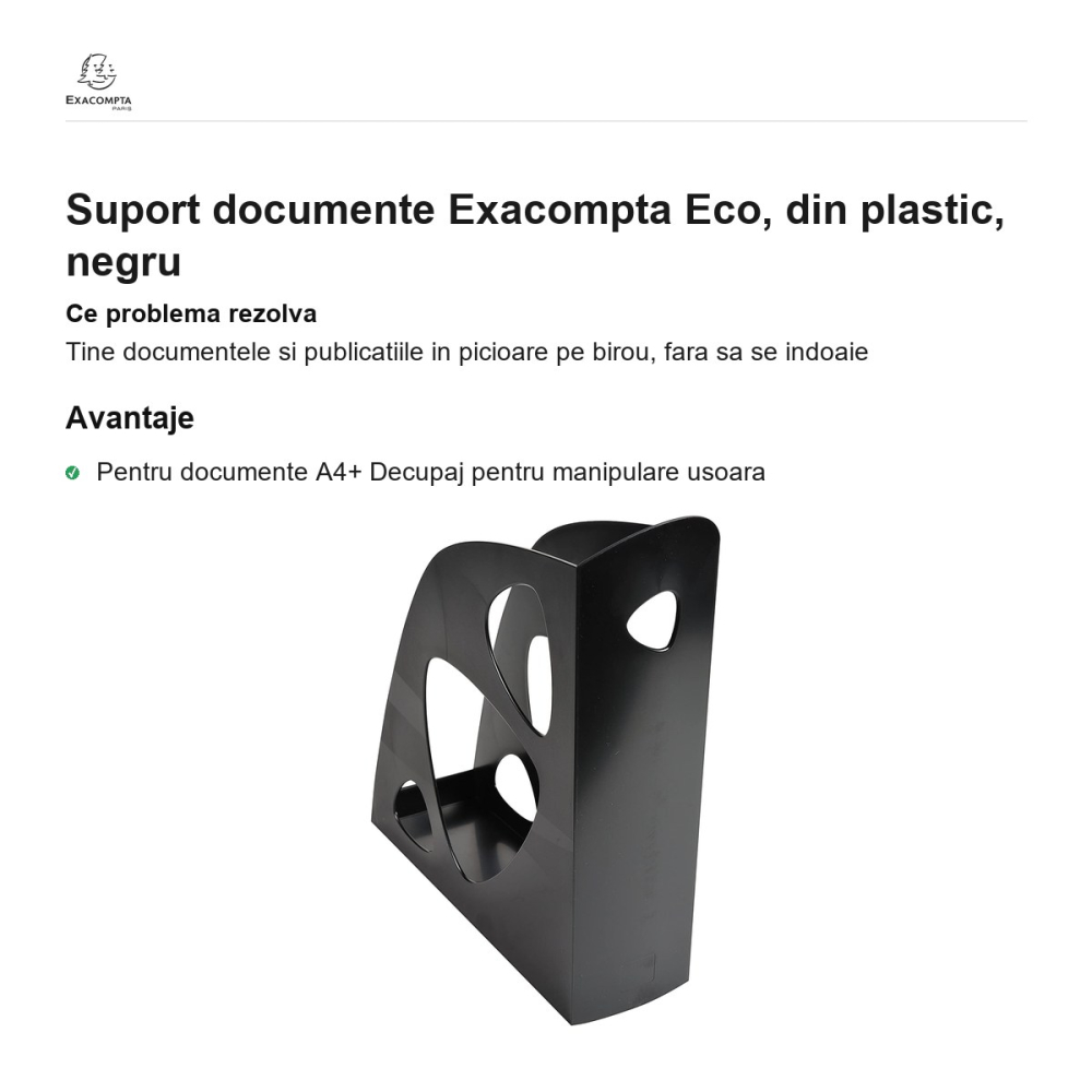 Suport documente Exacompta Eco, din plastic, negru [2]