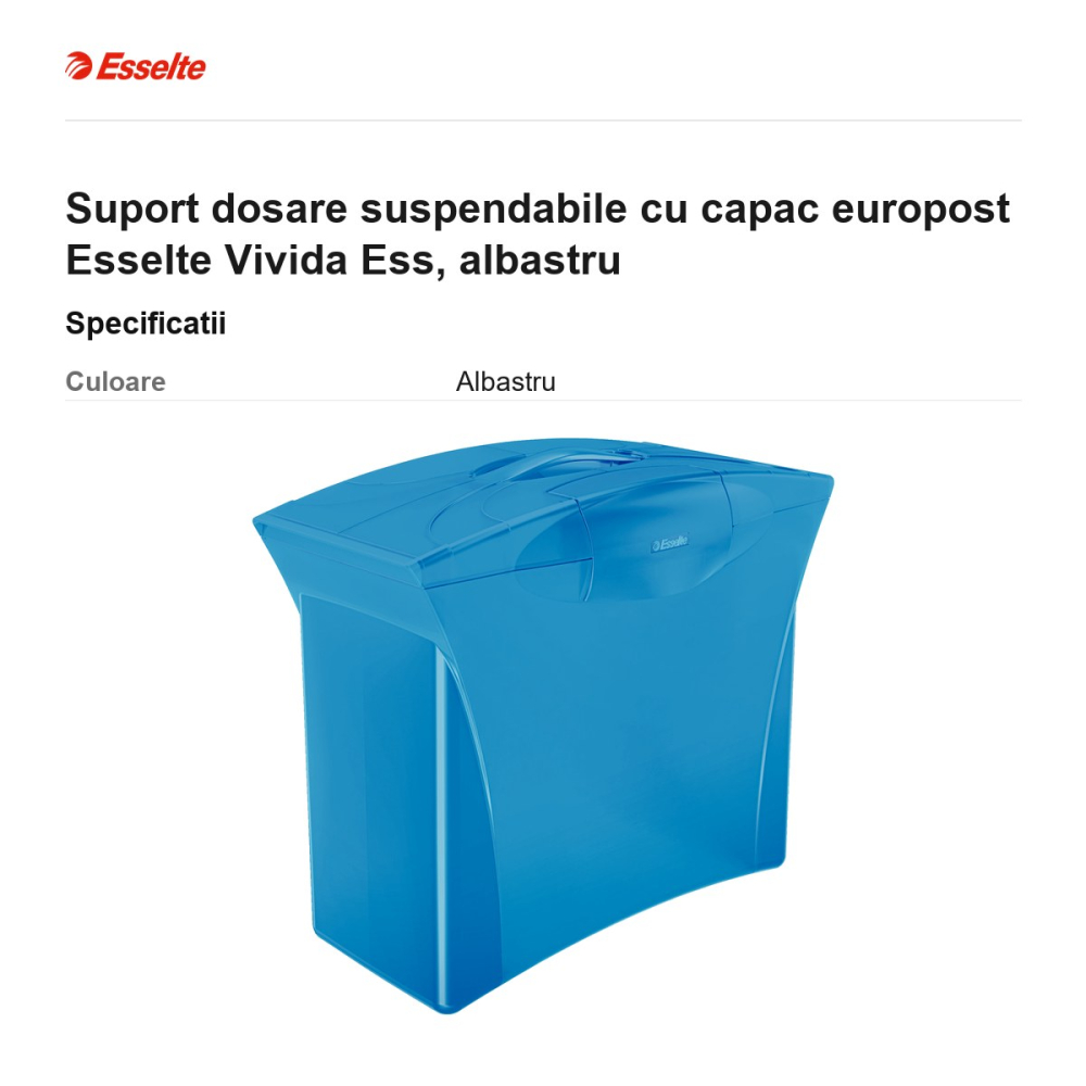 Suport dosare suspendabile cu capac europost Esselte Vivida Ess, albastru [3]