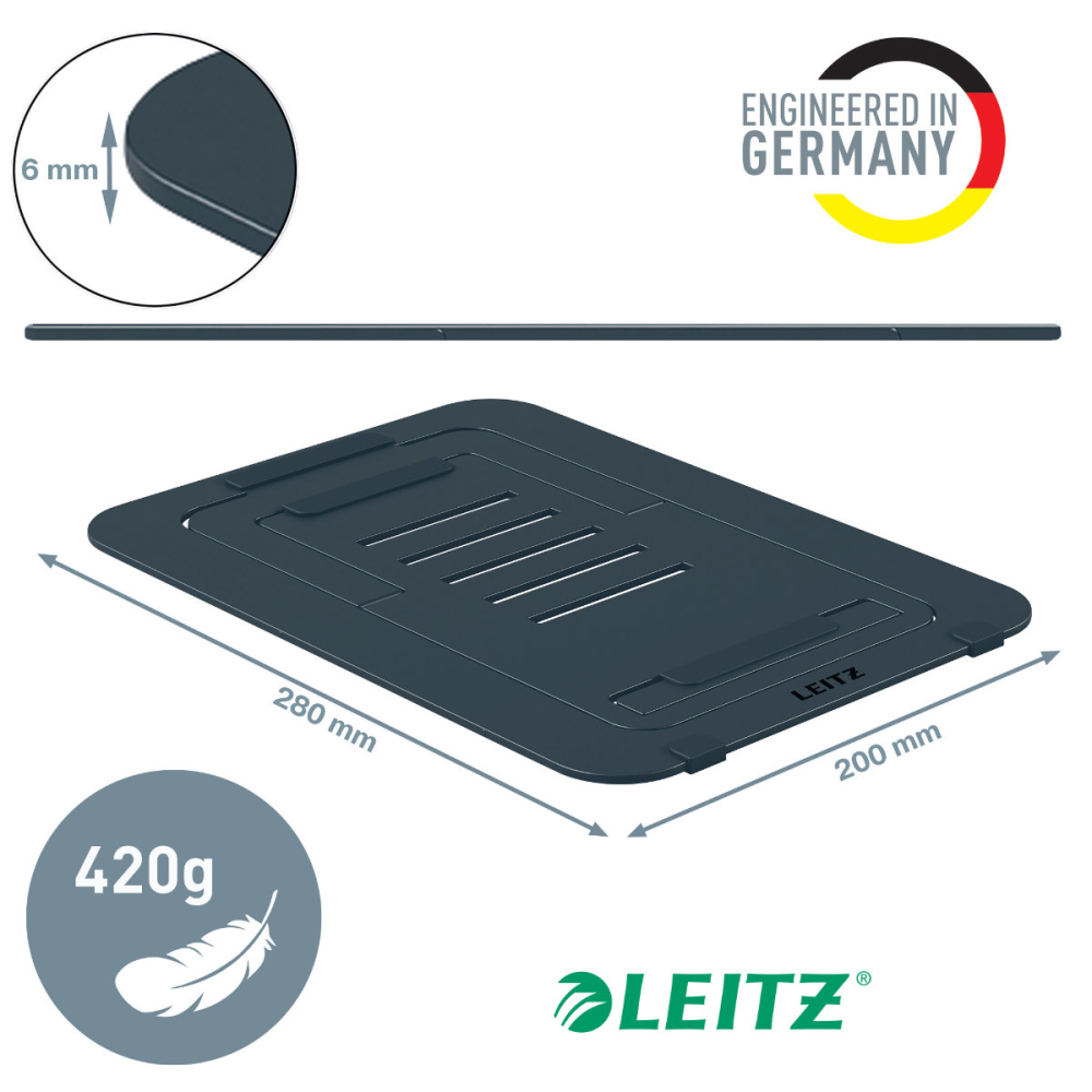 Suport ergonomic pentru laptop ajustabil, Leitz Ergo Slim, din aluminiu, ultra-subtire, 5 inaltimi, pentru laptop 10-17 inch [8]