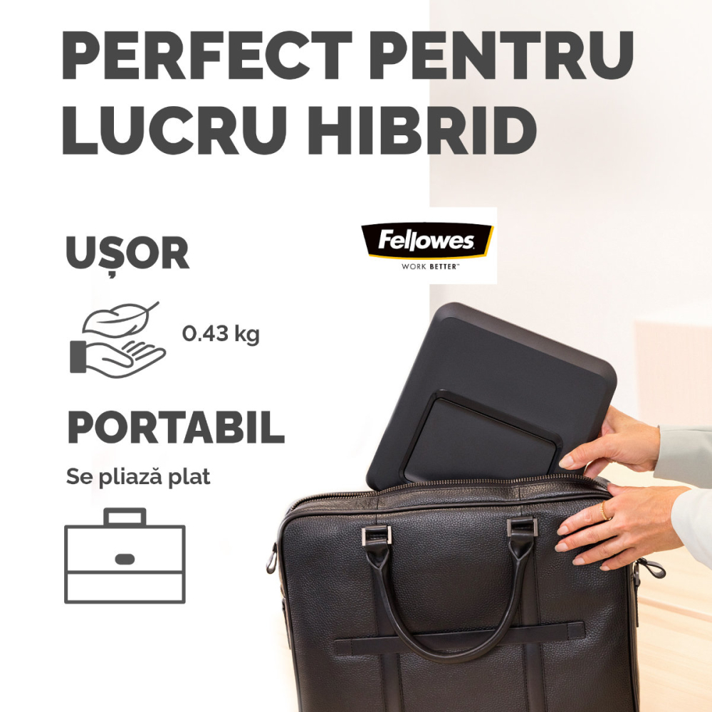 Suport ergonomic pentru laptop, Fellowes Breyta, pliabil, 12 pozitii de inaltime, suporta laptop pana la 14 inch (4 kg), pentru birou si mobil [4]