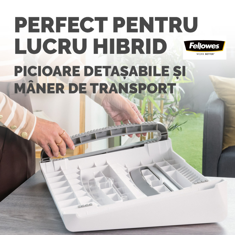Suport ergonomic pentru picioare, Fellowes Breyta, 3 inaltimi reglabile, balansare optionala, portabil, pentru munca hibrida si home office, alb [5]