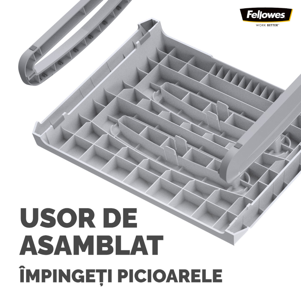 Suport ergonomic pentru picioare, Fellowes Breyta, 3 inaltimi reglabile, balansare optionala, portabil, pentru munca hibrida si home office, alb [6]