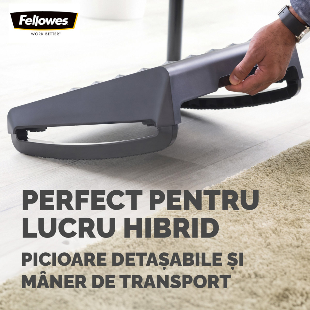 Suport ergonomic pentru picioare, Fellowes Breyta, 3 inaltimi reglabile, balansare optionala, portabil, pentru munca hibrida si home office, negru [5]