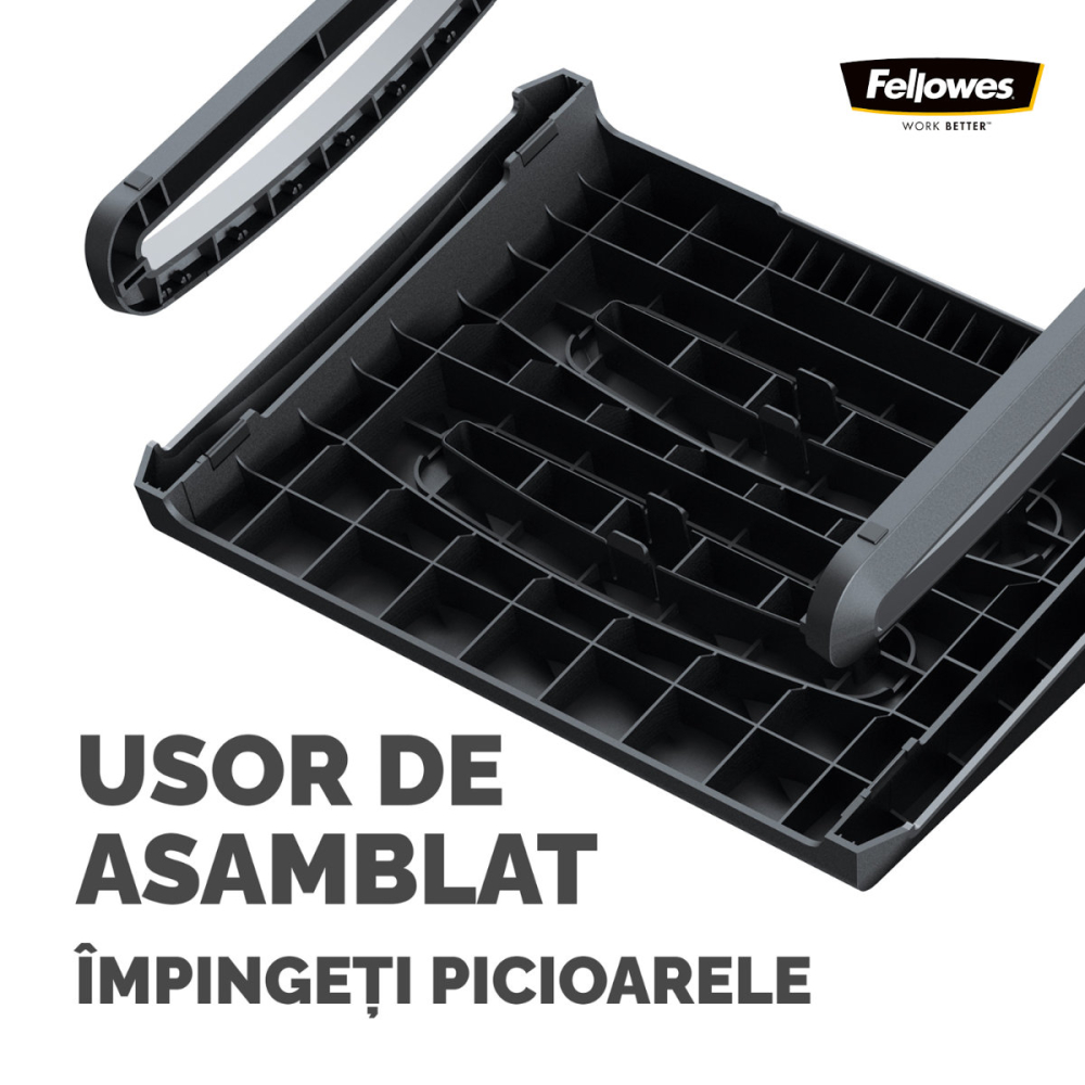 Suport ergonomic pentru picioare, Fellowes Breyta, 3 inaltimi reglabile, balansare optionala, portabil, pentru munca hibrida si home office, negru [6]