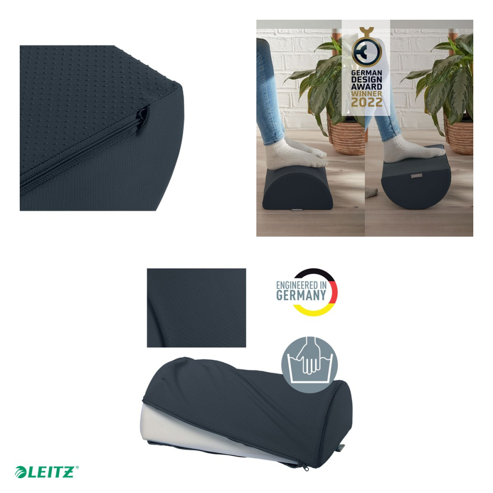 Suport ergonomic pentru picioare Leitz Cosy, cu spuma cu memorie, husa lavabila, 260 x 140 x 405 mm, gri antracit [4]