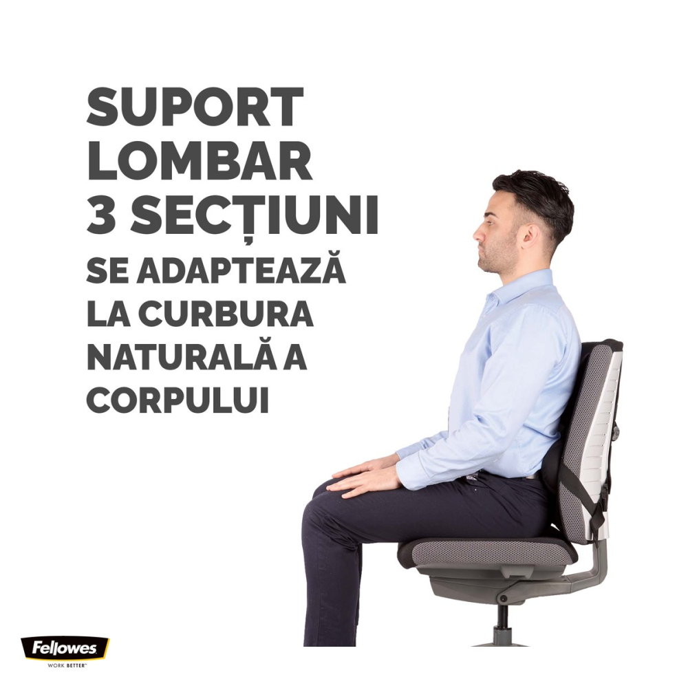 Suport ergonomic pentru spate Fellowes Pro Series Ultimate, cu fixare Tri-Tachment, 19 x 35 x 11 cm [5]