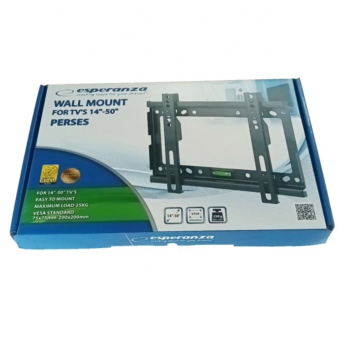 Suport TV de perete Esperanza ERW005,14-50 inch, Max 25 kg, Vesa 200x200, Negru [5]