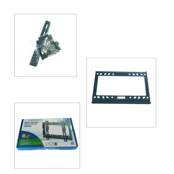 Suport TV de perete Esperanza ERW005,14-50 inch, Max 25 kg, Vesa 200x200, Negru [4]