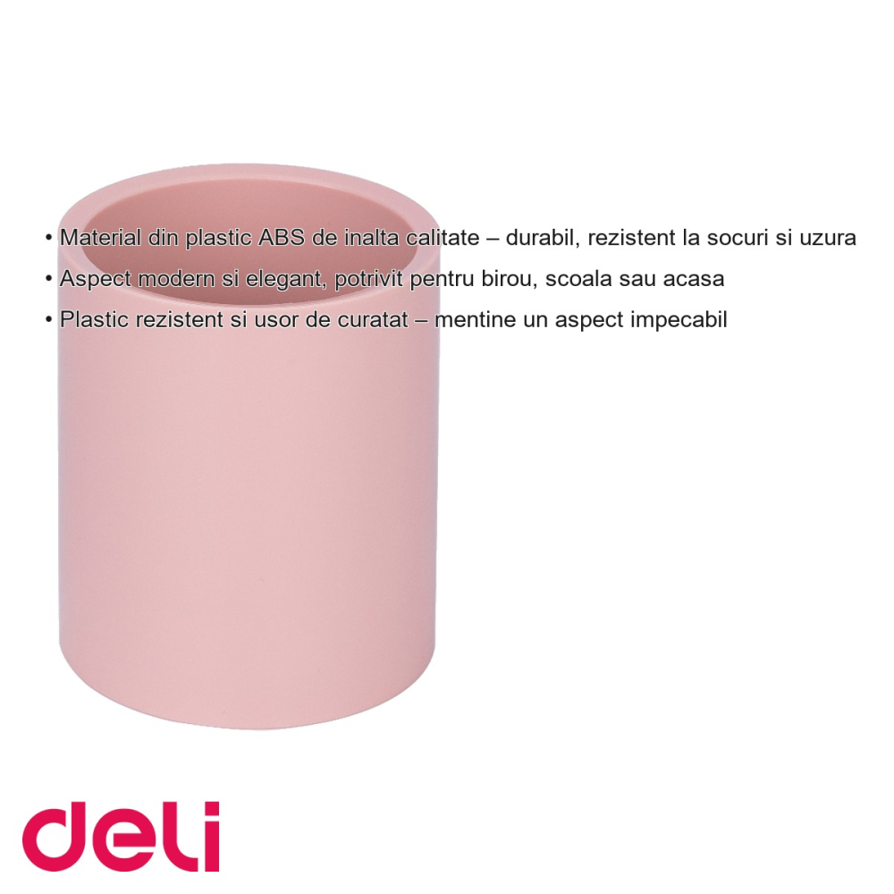 Suport instrumente de scris Deli NuSign, organizator birou din plastic ABS, culoare roz [3]