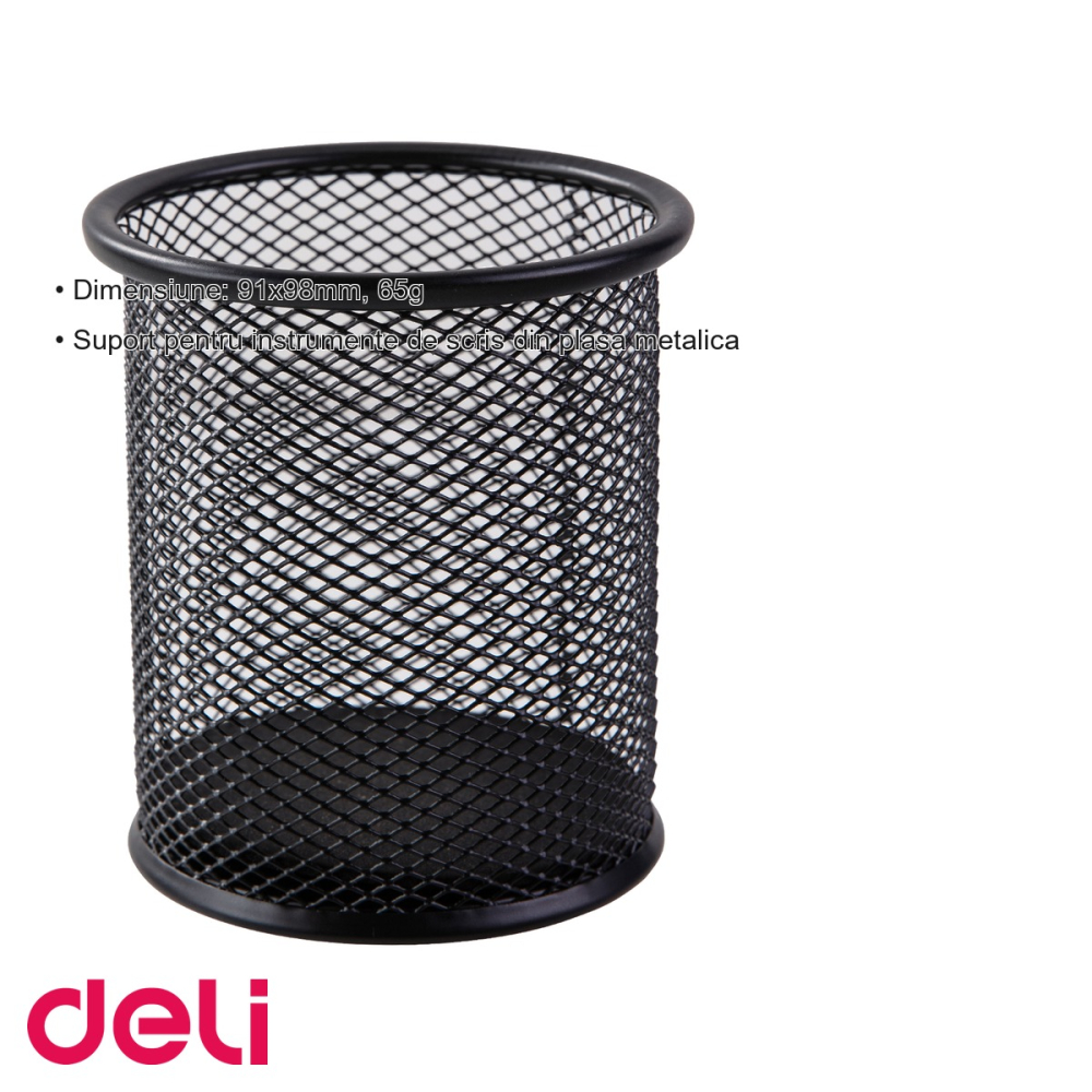 Suport instrumente scris Deli, plasa metalica mesh, organizator birou compact [3]