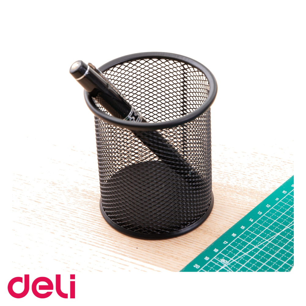 Suport instrumente scris Deli, plasa metalica mesh, organizator birou compact [4]