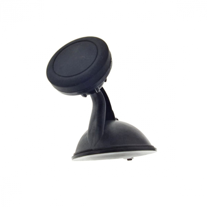 Suport magnetic rotund 43x10mm pentru smartphone cu ventuza de prindere la baza, negru [2]