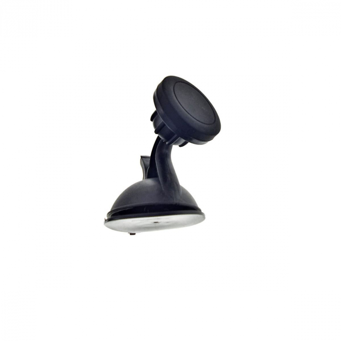 Suport magnetic rotund 43x10mm pentru smartphone cu ventuza de prindere la baza, negru [3]