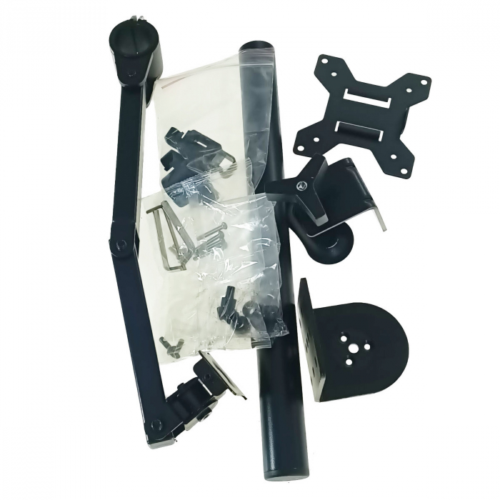 Suport monitor cu brat mobil, 10''- 27'', inaltime maxima 410mm, rotatie 360° si inclinatie 90°, VESA 75x75 - 100x100, max. 8 kg, negru [3]