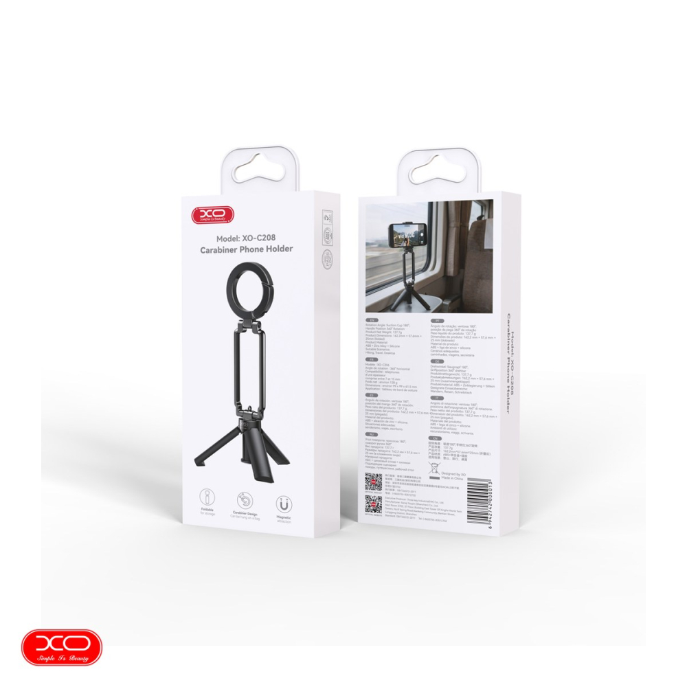 Suport multifunctional cu functie de trepied, XO C208, magnetic, pentru MagSafe, unghi de inclinare reglabil, negru [5]