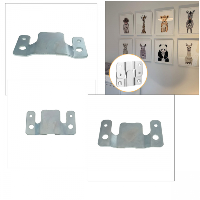 Suport multifunctional din otel pentru suspendare obiecte pe perete, cu 4 orificii de fixare, 90 x 45 mm [5]