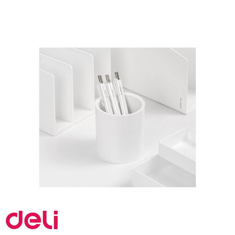 Suport organizator instrumente de scris Deli NuSign, plastic ABS, alb, pentru birou si scoala [4]
