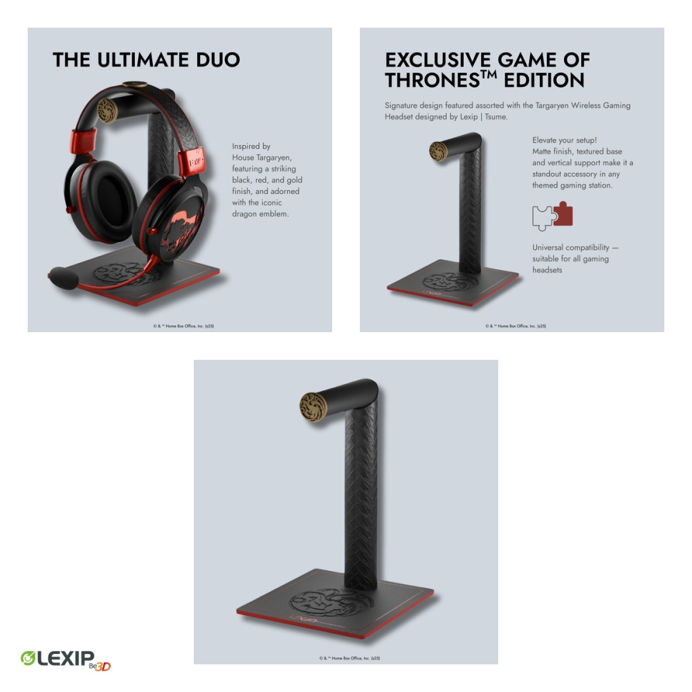 Suport pentru casti Lexip Game of Thrones Targaryen, design dragon, 235 x 160 x 150 mm, TSXLXHD0001 [4]