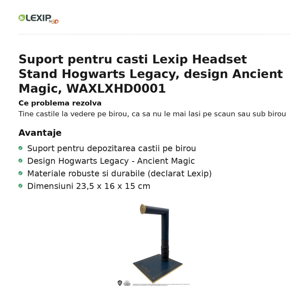 Suport pentru casti Lexip Headset Stand Hogwarts Legacy, design Ancient Magic, WAXLXHD0001 [2]