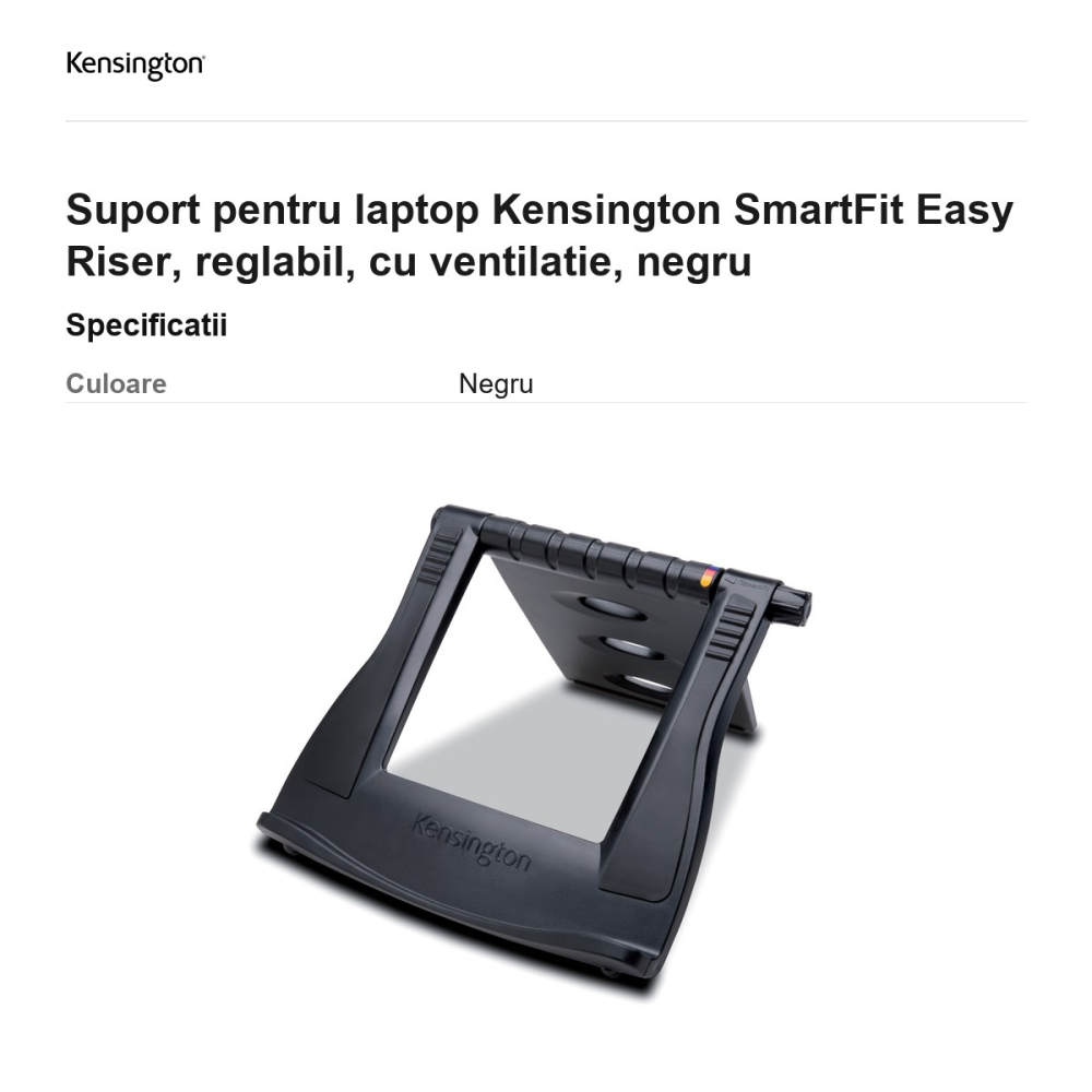 Suport pentru laptop Kensington SmartFit Easy Riser, reglabil, cu ventilatie, negru [3]