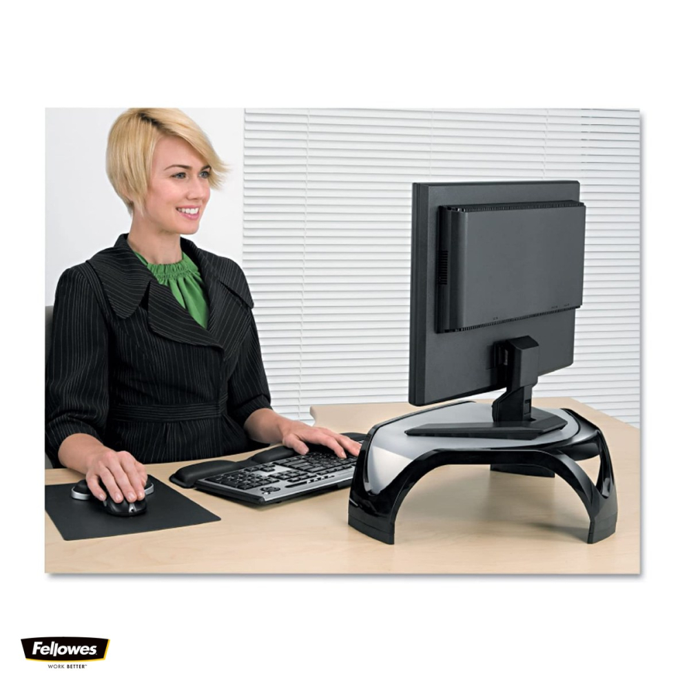Suport pentru monitor Fellowes Riser, de colt, 3 inaltimi 10-13 cm, 13x47x31.7 cm [5]