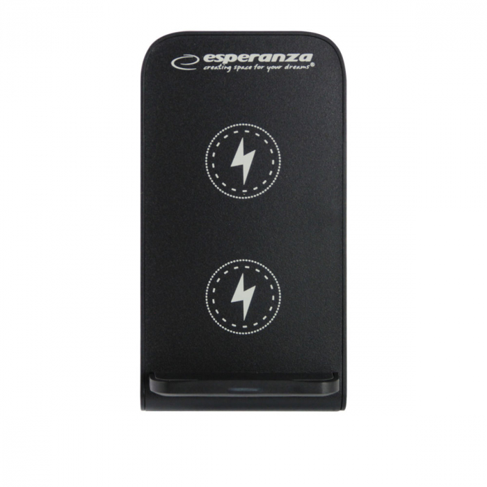 Suport smartphone cu incarcare wireless, Esperanza 95871, 15W, USB-C, indicator LED, negru [3]
