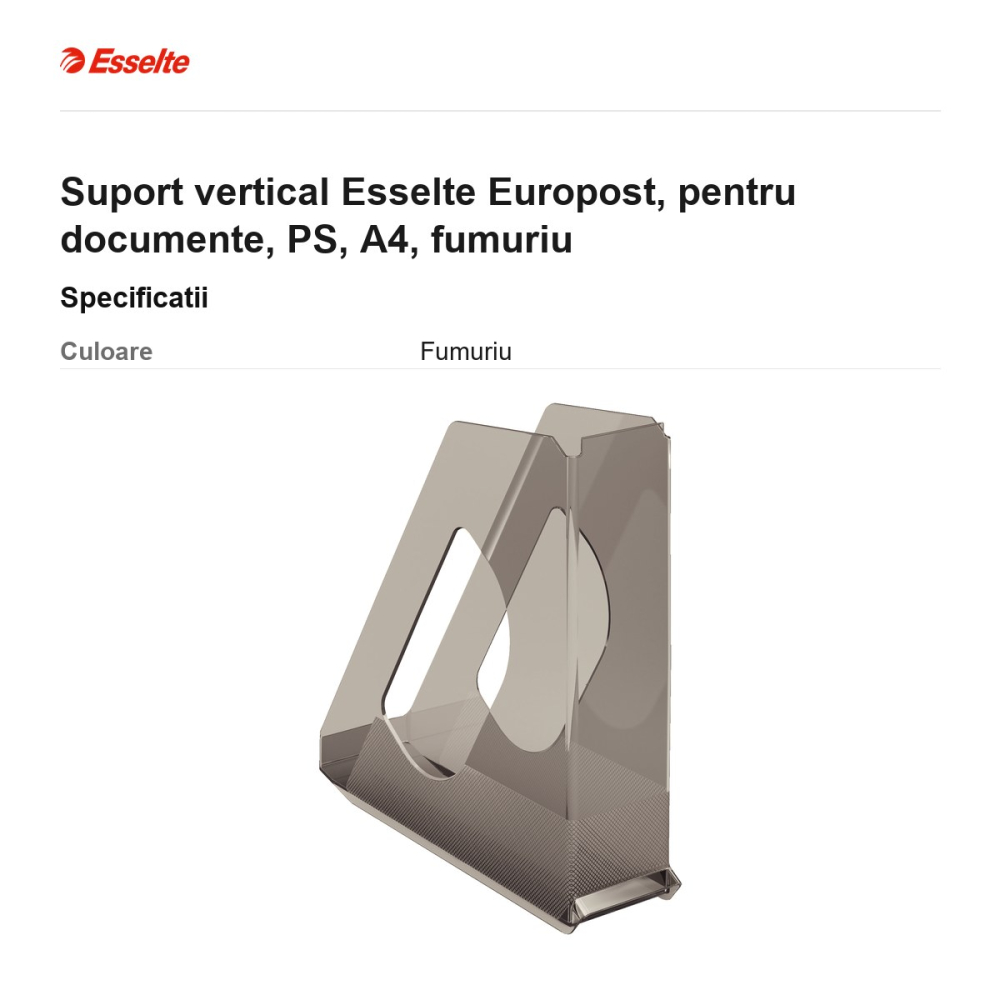 Suport vertical Esselte Europost, pentru documente, PS, A4, fumuriu [3]