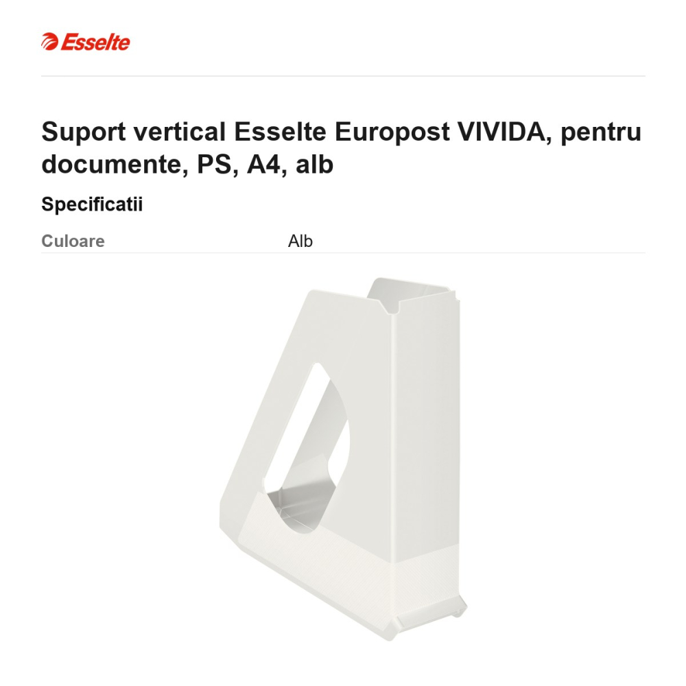 Suport vertical Esselte Europost VIVIDA, pentru documente, PS, A4, alb [3]