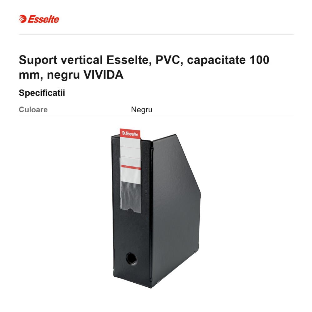 Suport vertical Esselte, PVC, capacitate 100 mm, negru VIVIDA [3]