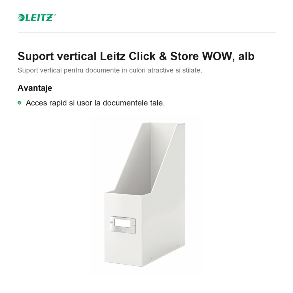 Suport vertical Leitz Click & Store WOW, alb [2]