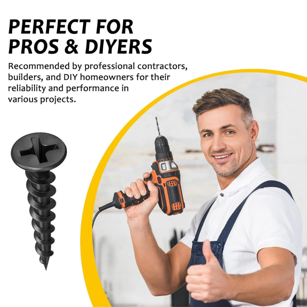 Surub autofiletant pentru gips-carton, 3.5x25 mm, filet rapid, pentru fixare pe lemn, cap inecat PH2, otel fosfatat [3]