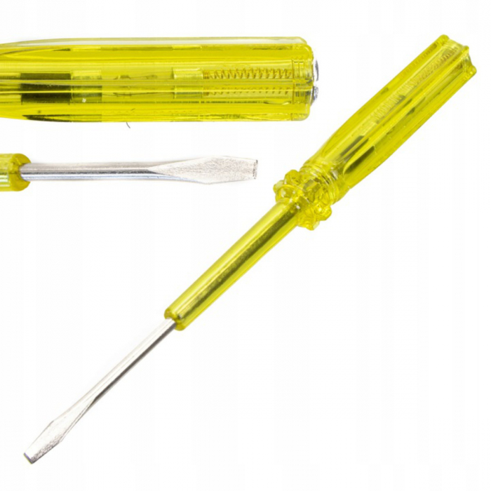 Surubelnita tip creion, pentru control tensiune, 16A, 250V, lungime 165 mm, varf drept 4mm, galben [3]