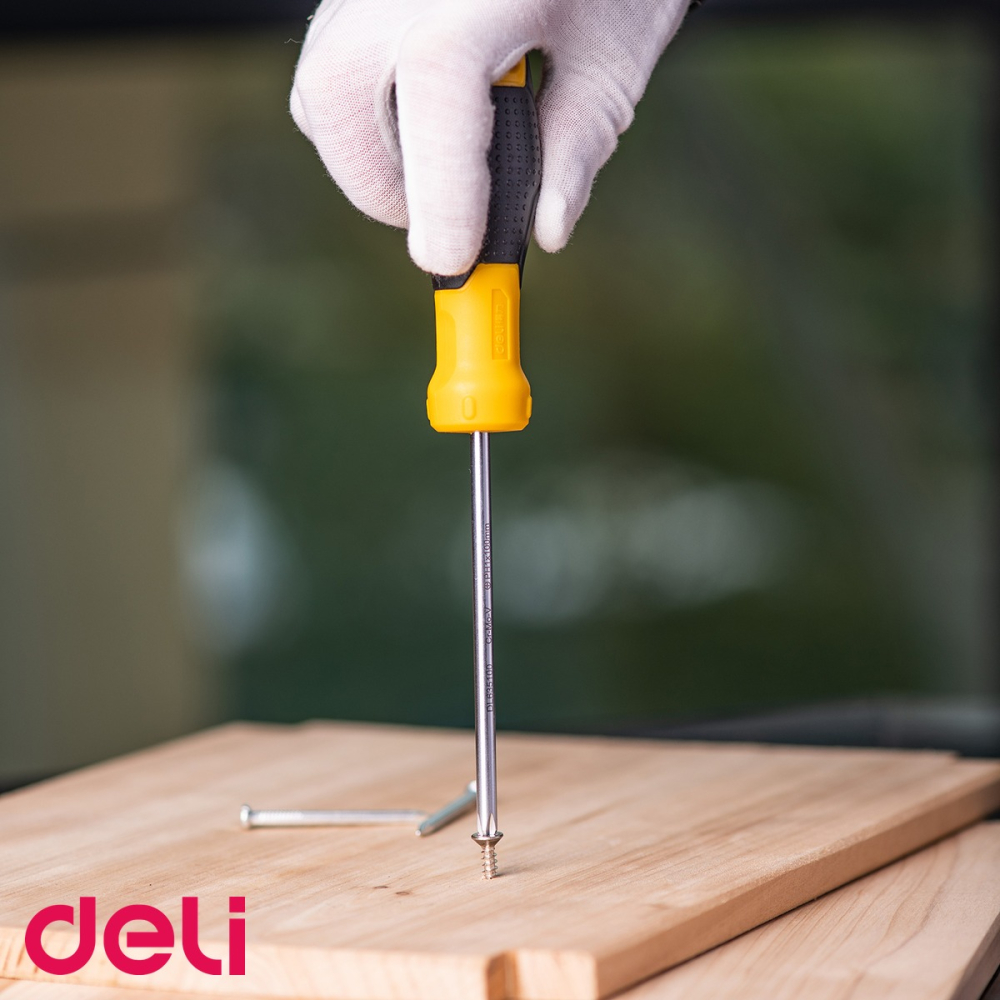 Surubelnita tip cruce Deli PH1, maner cauciuc-plastic antiderapant, varf magnetic, tija otel SUP11, pentru uz general [4]