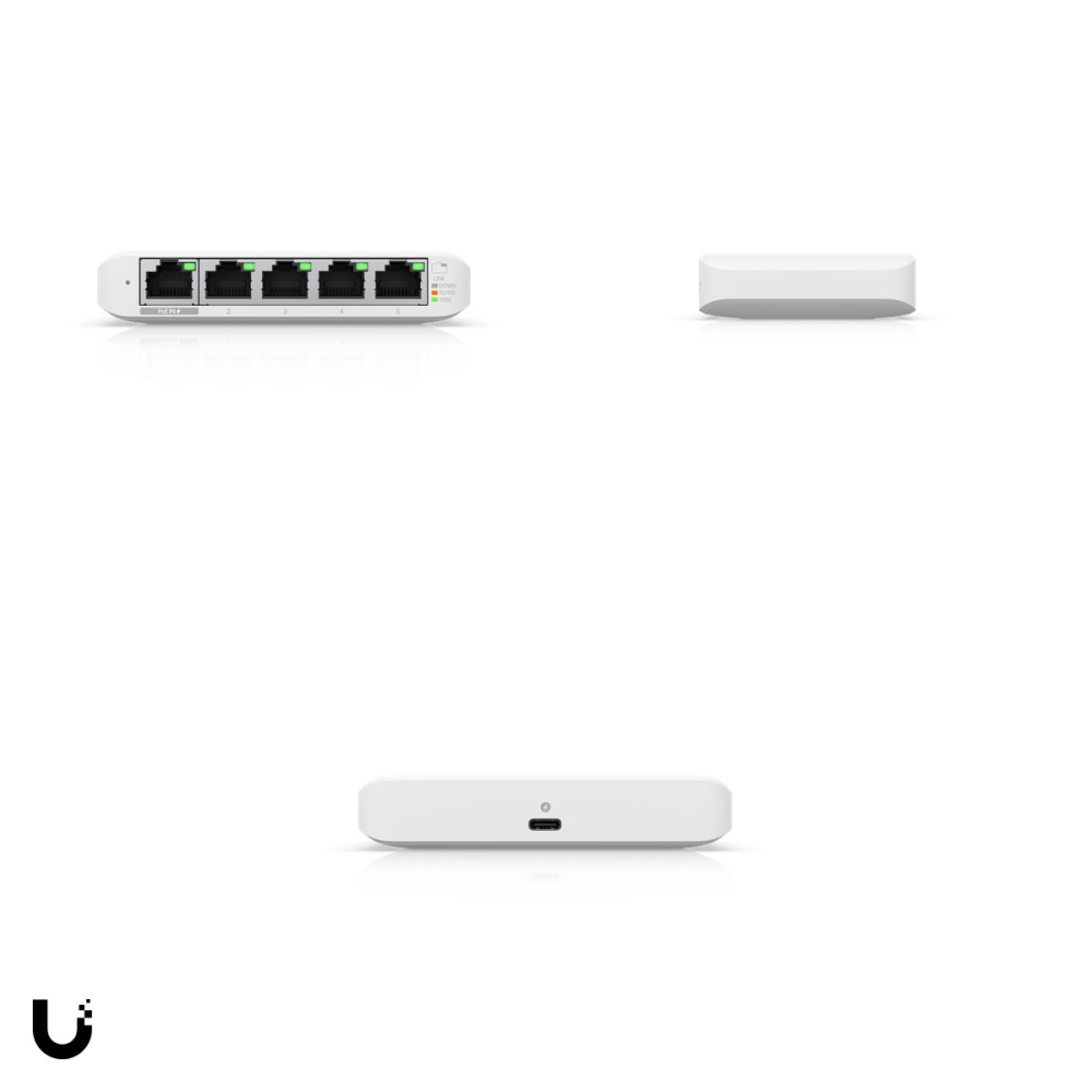Switch administrabil compact Ubiquiti UniFi Switch Flex Mini, 5 porturi Gigabit, alimentare PoE sau USB-C, adaptor inclus, bucata, USW-FLEX-MINI [4]