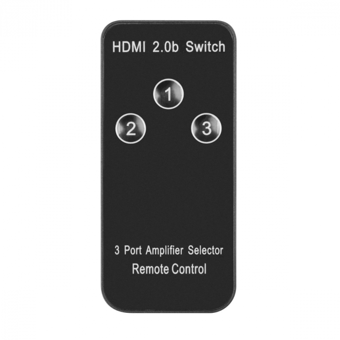Switch video Lanberg 42433, comutator cu 3 intrari HDMI si un port de iesire HDMI 4K, 3D, telecomanda, alimentare microUSB 5V 1A, negru [4]