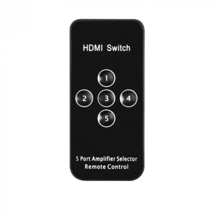 Switch video Lanberg 42434, comutator cu 5 intrari HDMI si un port de iesire HDMI 4K, 3D, telecomanda, alimentare microUSB 5V 1A, negru [4]